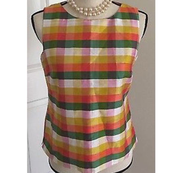 Talbots Tops - Talbots 14 Buffalo Check Jewel Tones Tank Shell